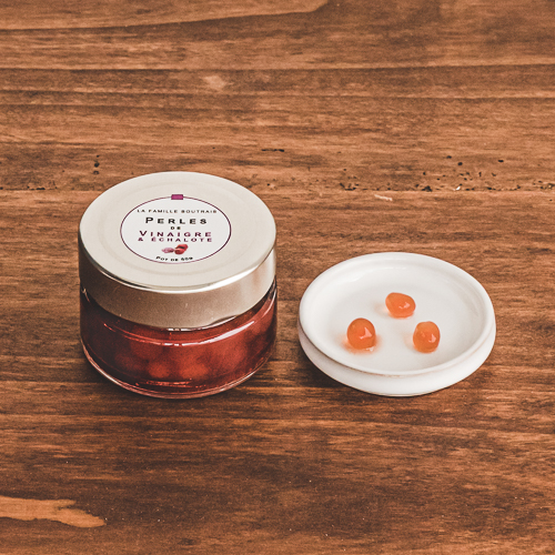 Perles de vinaigre et échalotes